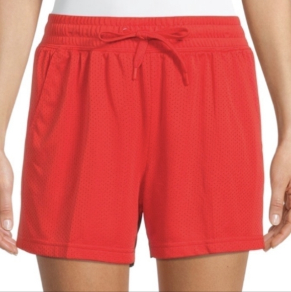 𝅺ATHLETIC Works Women's Mesh Shorts In Red Size XL 16-18 New - Picture 1 of 6